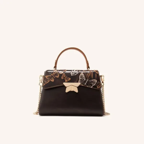 HandBag Alma With Chain Capuchino Mariposas