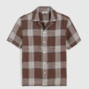 Short-Sleeve Camp Shirt in Linen