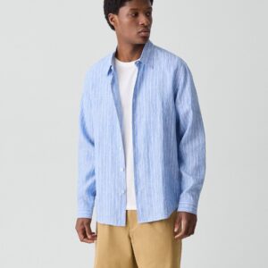 Irving Shirt in Relaxed Linen Stripe